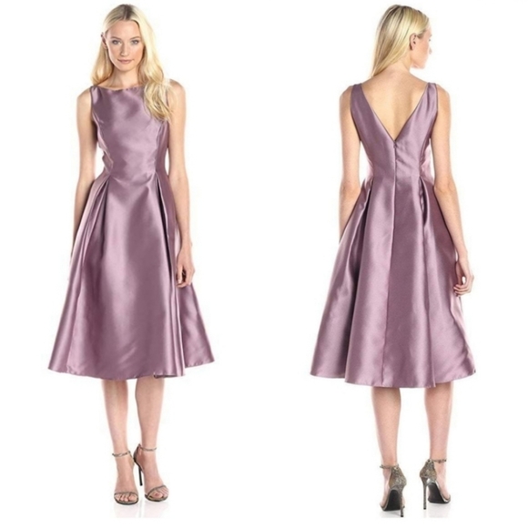 Adrianna Papell Dresses & Skirts - ADRIANNA PAPPELL; Sleeveless V-Back Tea Length Dress, Dusty Rose. Sz 16